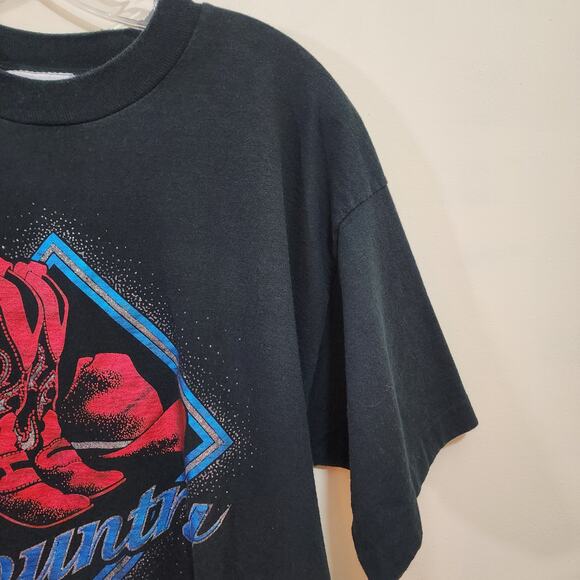 Fruit of the Loom Vintage single stitch sparkly Country graphic woman's size XL - Picture 5 of 10